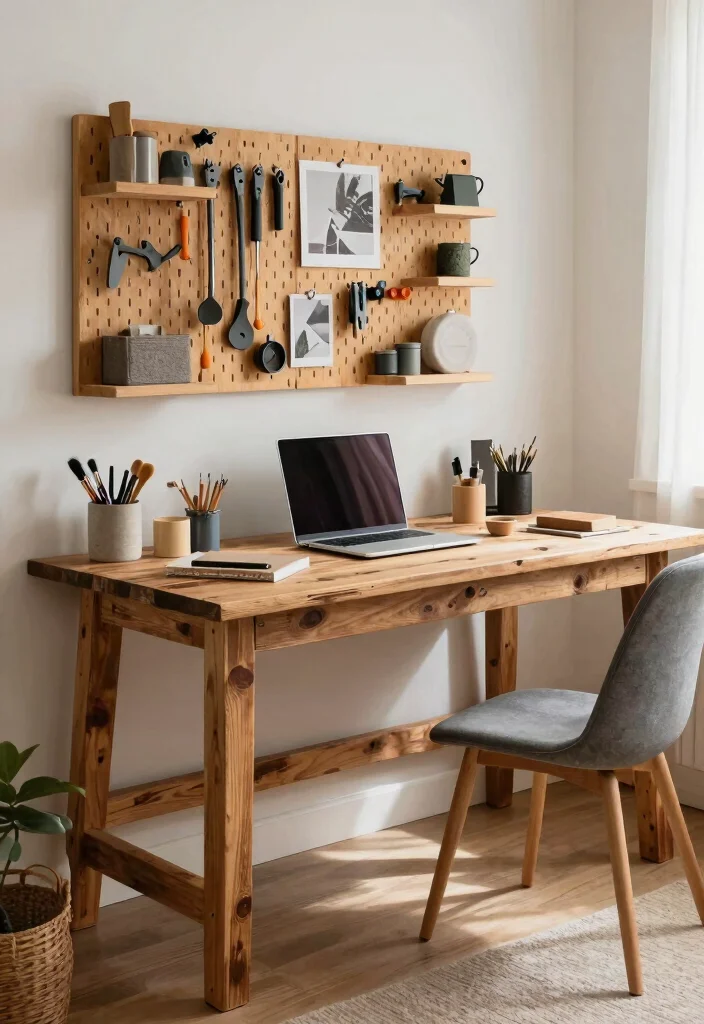 10 Rustic Desk Ideas with Warm Natural Texture 37 10 Rustic Desk Ideas with Warm Natural Texture 7. Multi Functional Desk and Craft Station 0