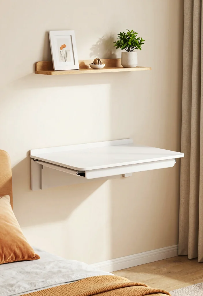 10 Small Bedroom Desk Ideas That Do Not Crowd the Room 5. Wall Mounted Drop Leaf Desk 0