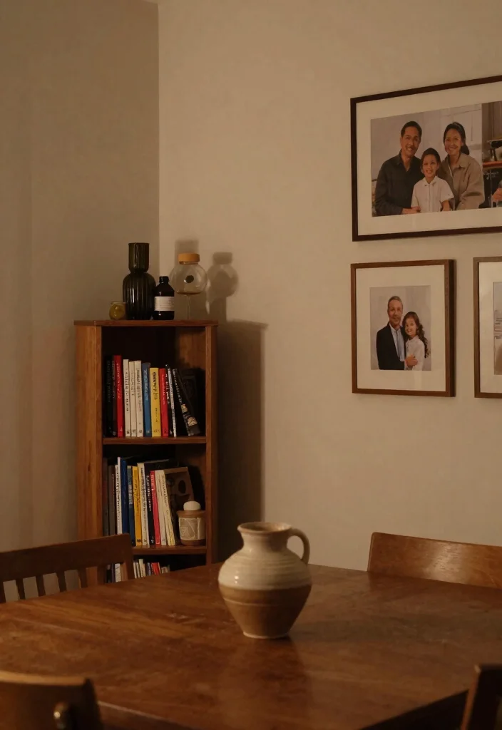 10 Small Cozy Dining Room Ideas with Warm Lighting 5. Personal Touches with Decor 0