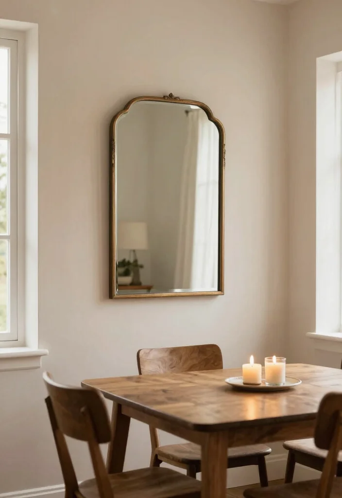 10 Small Cozy Dining Room Ideas with Warm Lighting 8. Use of Mirrors 0
