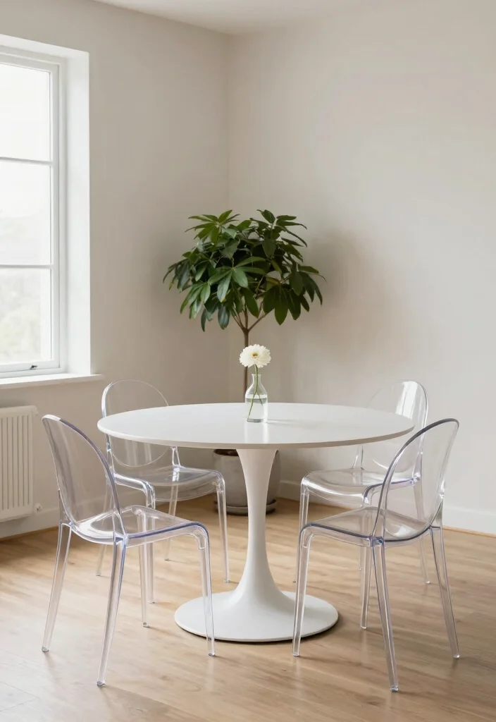 10 Small Dining Room Ideas with Round Tables That Flow 1. Minimalist Serenity 0