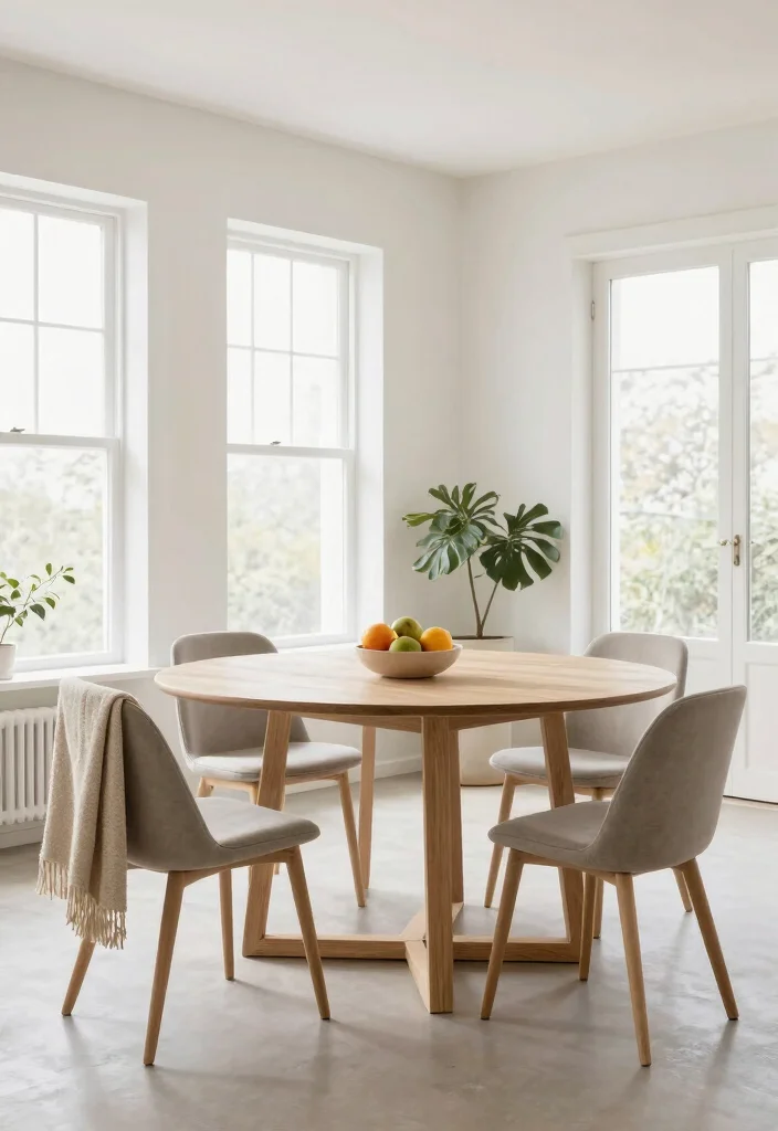 10 Small Dining Room Ideas with Round Tables That Flow 3. Scandinavian Simplicity 0