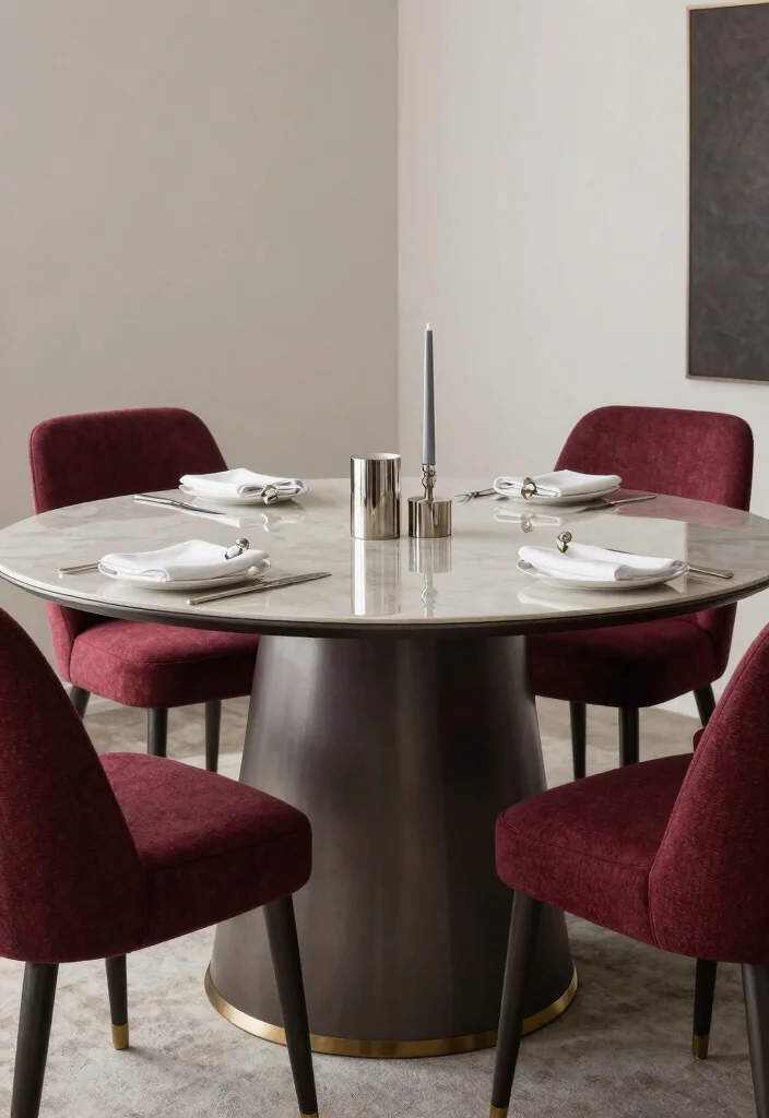 10 Small Dining Room Ideas with Round Tables That Flow 8. Contemporary Elegance 0