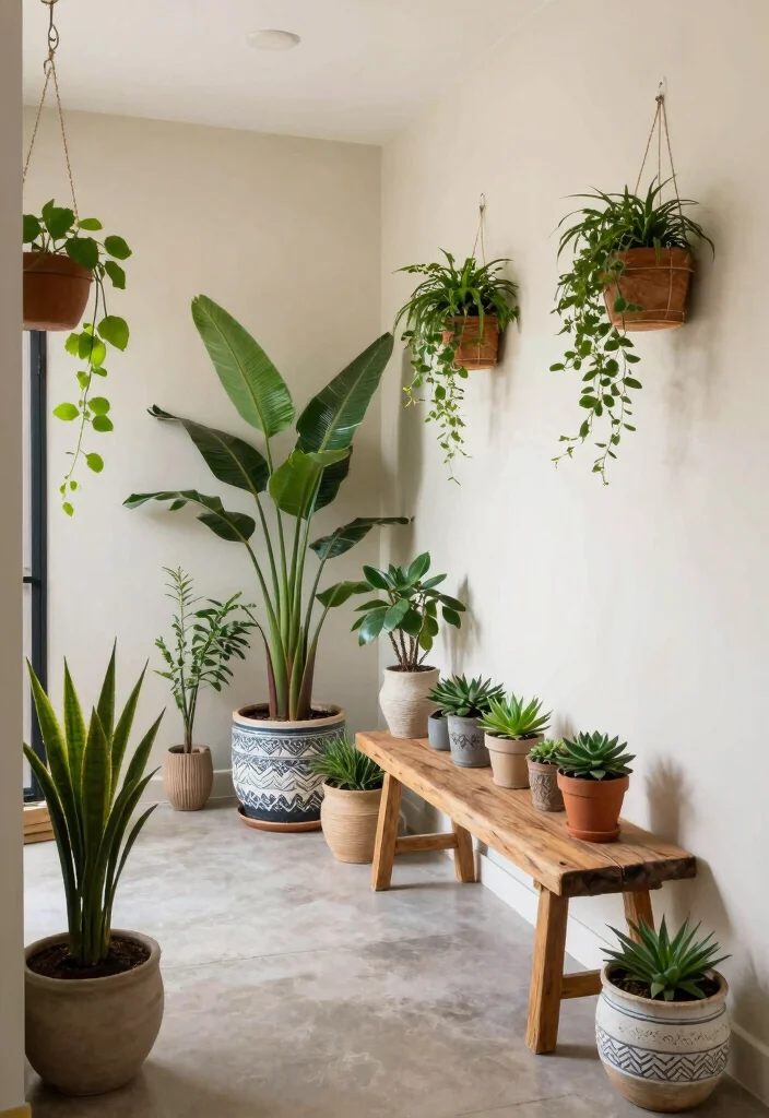 10 Square Hallway Ideas That Feel Balanced and Open 16 10 Square Hallway Ideas That Feel Balanced and Open 6. Incorporate Nature with Indoor Plants 0