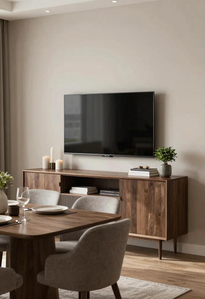 10 TV in Dining Room Ideas for Modern Living 2 10 TV in Dining Room Ideas for Modern Living 2. Stylish Console Table Setup 0