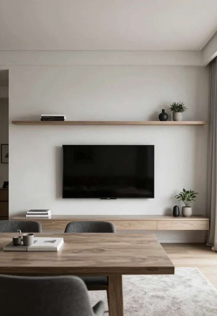 10 TV in Dining Room Ideas for Modern Living 25 10 TV in Dining Room Ideas for Modern Living 5. Minimalist Media Wall 0