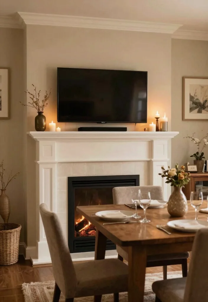 10 TV in Dining Room Ideas for Modern Living 28 10 TV in Dining Room Ideas for Modern Living 8. TV Above a Fireplace 0