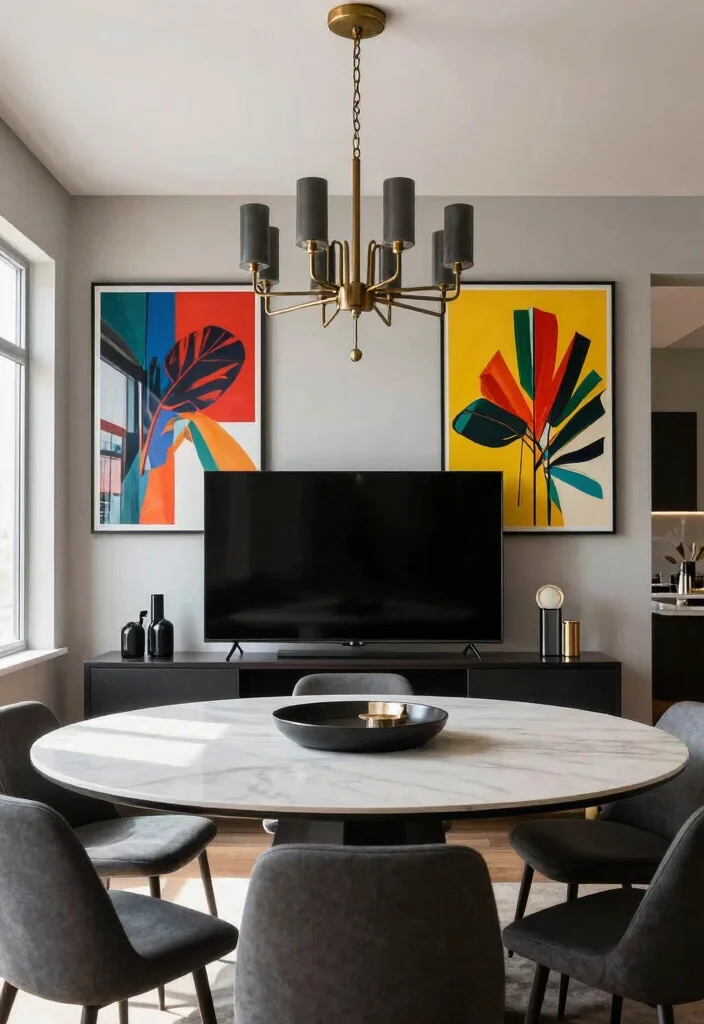 10 TV in Dining Room Ideas for Modern Living 39 10 TV in Dining Room Ideas for Modern Living 9. Statement Piece Setup 0