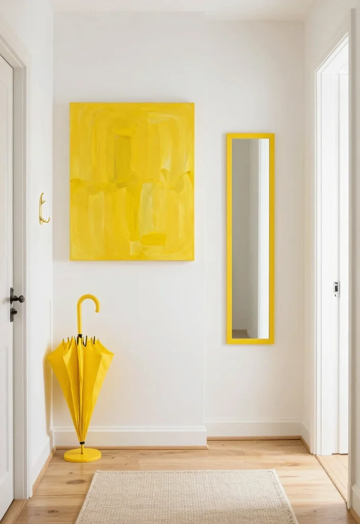 10 Yellow Hallway Ideas for Bright Cheerful Spaces 1 10 Yellow Hallway Ideas for Bright Cheerful Spaces 1. Bright Yellow Accents for a Cheerful Touch 0