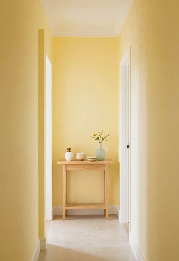 10 Yellow Hallway Ideas for Bright Cheerful Spaces 12 10 Yellow Hallway Ideas for Bright Cheerful Spaces 2. Soft Yellow Walls for a Cozy Feel 0