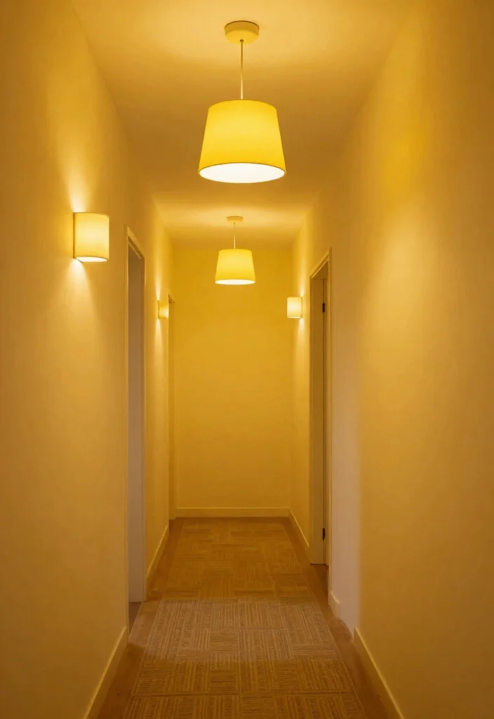 10 Yellow Hallway Ideas for Bright Cheerful Spaces 23 10 Yellow Hallway Ideas for Bright Cheerful Spaces 3. Yellow Lighting Fixtures to Brighten the Mood 0