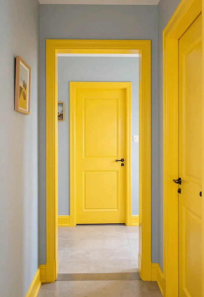 10 Yellow Hallway Ideas for Bright Cheerful Spaces 45 10 Yellow Hallway Ideas for Bright Cheerful Spaces 5. Yellow Doorways and Trim for a Bold Statement 0