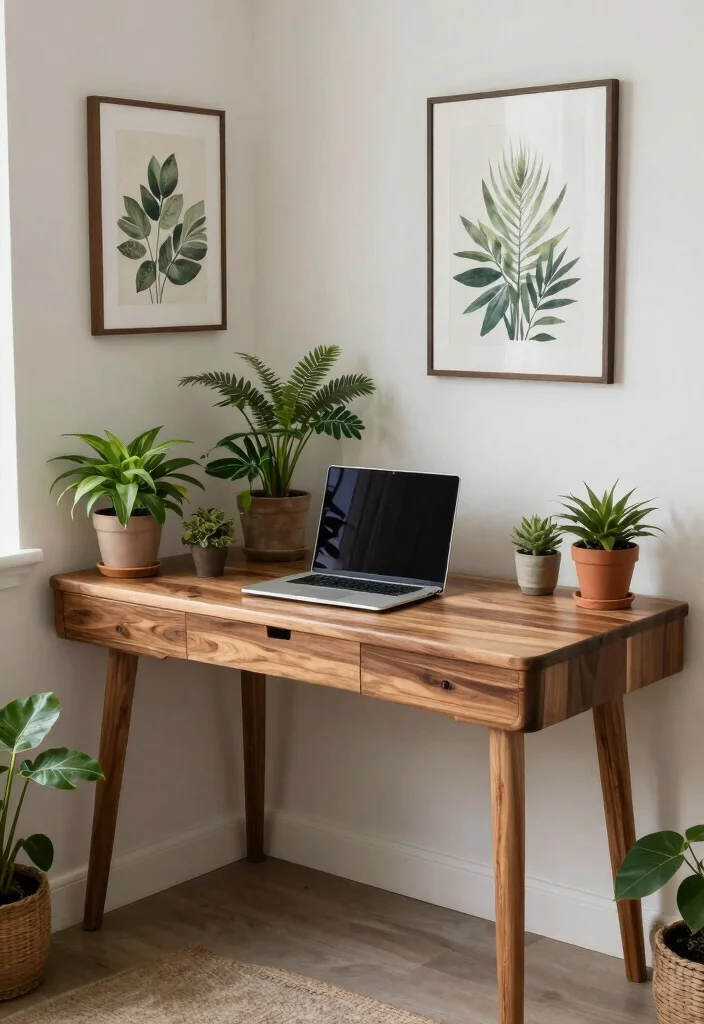 12 Alcove Desk Ideas That Fit Perfectly in Small Nooks 10. Nature Inspired Desk 0