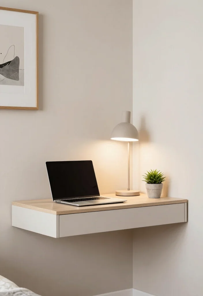 12 Alcove Desk Ideas That Fit Perfectly in Small Nooks 5. Elegant Wall Mounted Desk 0