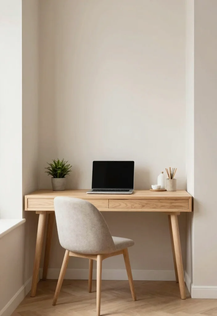 12 Alcove Desk Ideas That Fit Perfectly in Small Nooks 8. Scandinavian Minimalist Desk 0