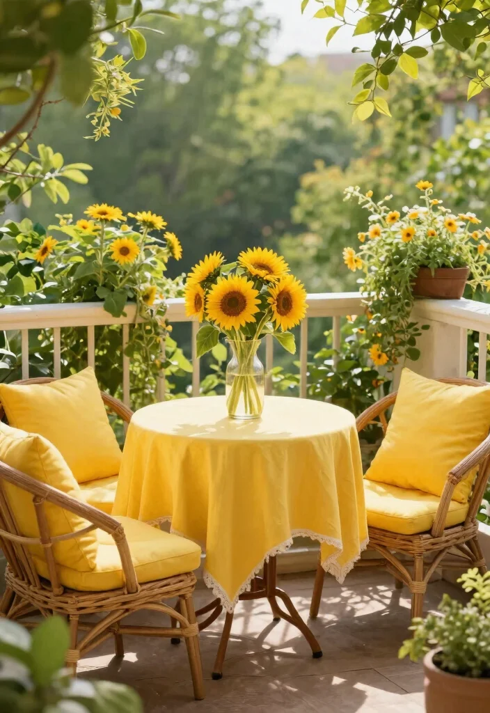 12 Balcony Color Ideas That Instantly Change the Mood 1 12 Balcony Color Ideas That Instantly Change the Mood 1. Sunny Yellow for a Cheerful Vibe 0
