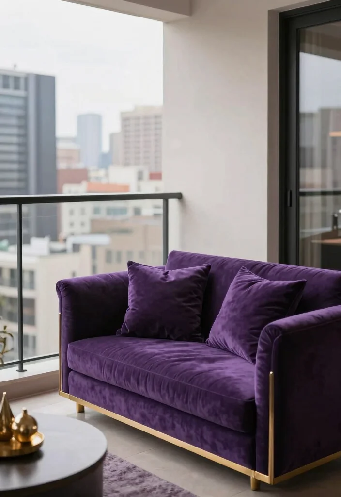 12 Balcony Color Ideas That Instantly Change the Mood 51 12 Balcony Color Ideas That Instantly Change the Mood 11. Bold Purple for a Dramatic Flair 0