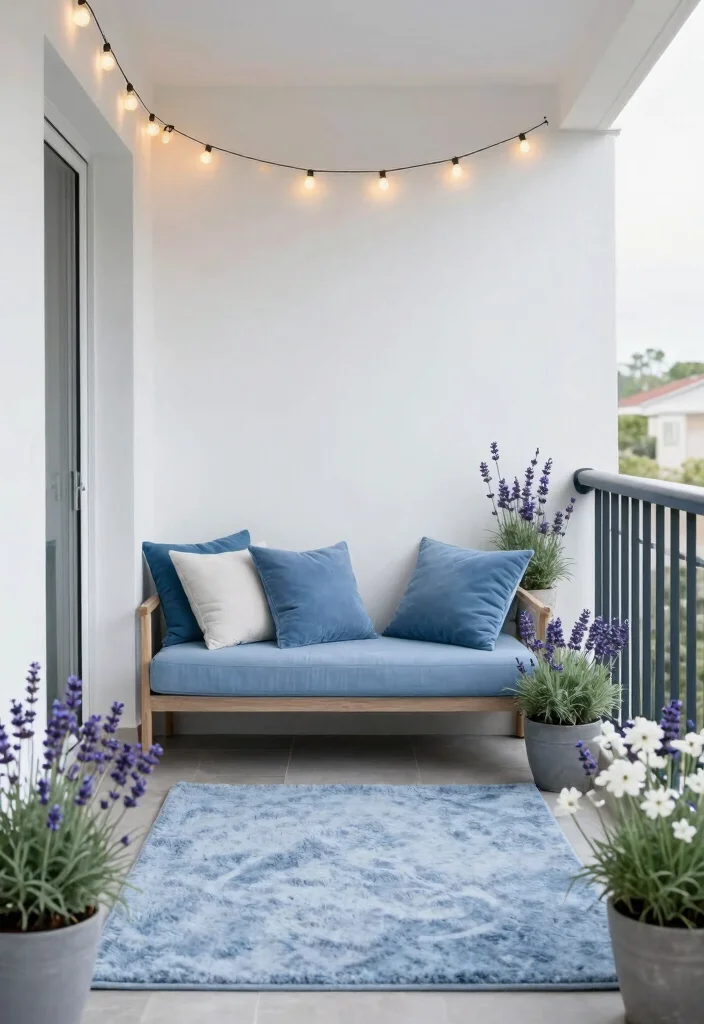 12 Balcony Color Ideas That Instantly Change the Mood 12 12 Balcony Color Ideas That Instantly Change the Mood 2. Soothing Blue for Tranquil Evenings 0