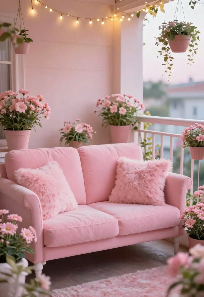 12 Balcony Color Ideas That Instantly Change the Mood 27 12 Balcony Color Ideas That Instantly Change the Mood 7. Soft Pink for a Romantic Touch 0