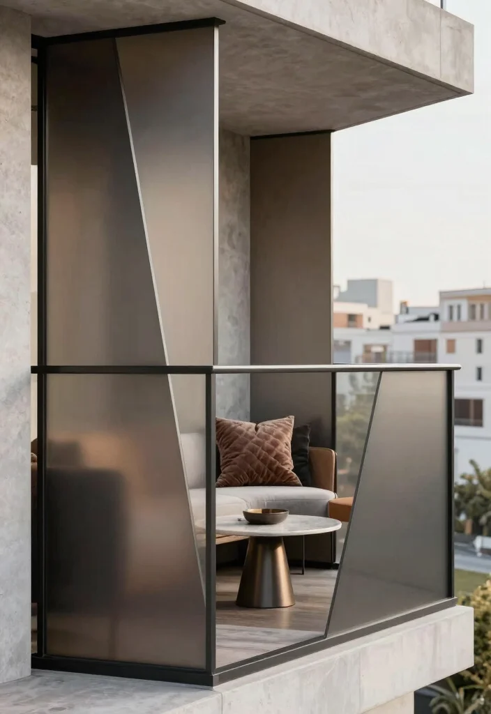 12 Balcony Partition Ideas to Define Zones Without Blocking Light 11. Geometric Shapes for Modern Appeal 0