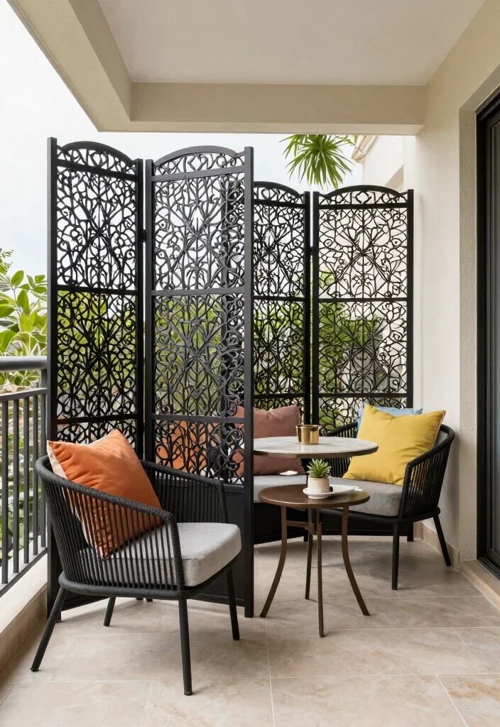 12 Balcony Partition Ideas to Define Zones Without Blocking Light 6. Stylish Room Dividers 0