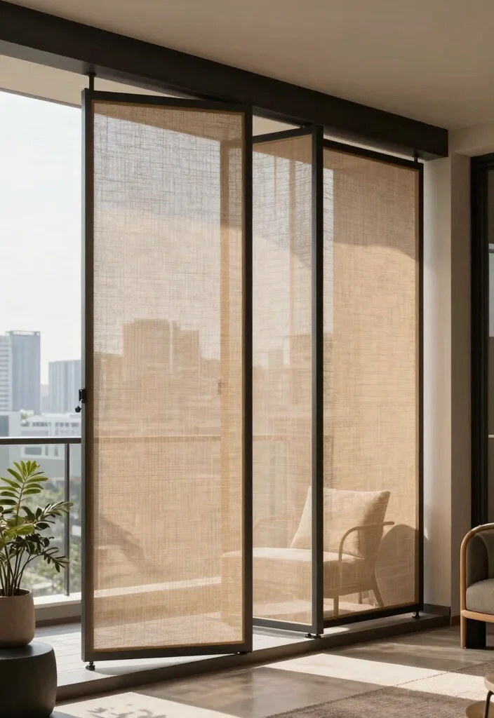 12 Balcony Partition Ideas to Define Zones Without Blocking Light 8. Retractable Screens for Flexibility 0