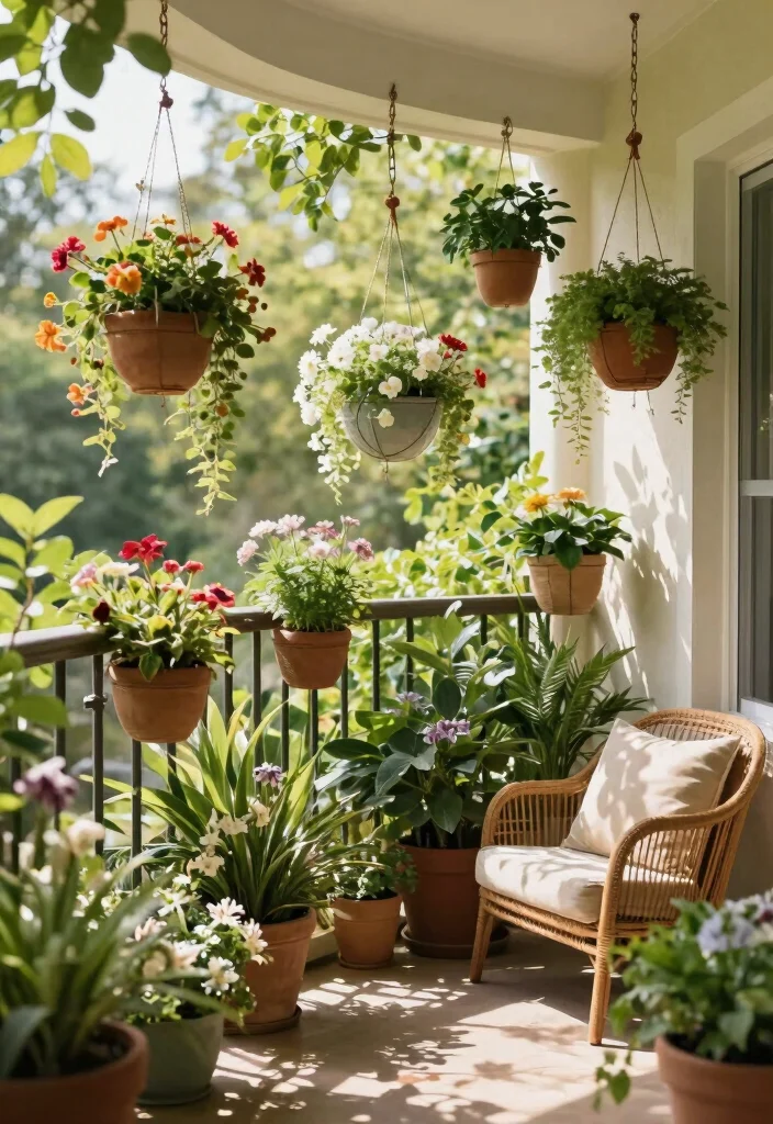 12 Balcony Screening Ideas for Shade and Visual Privacy 11. Hanging Gardens for Unique Screening 0