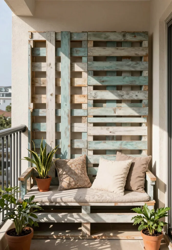 12 Balcony Screening Ideas for Shade and Visual Privacy 12. DIY Pallet Privacy Screens 0