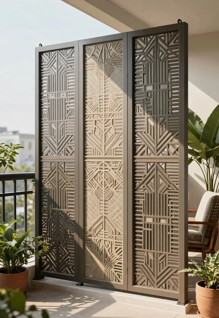 12 Balcony Screening Ideas for Shade and Visual Privacy 2. Decorative Balcony Panels 0