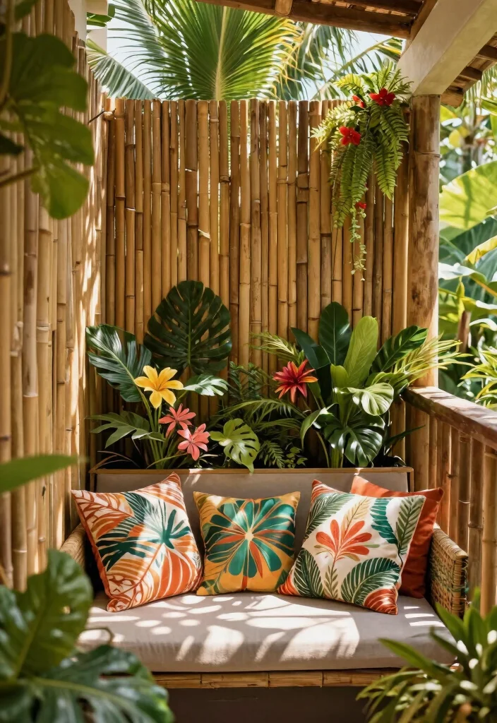 12 Balcony Screening Ideas for Shade and Visual Privacy 3. Bamboo Fencing for a Tropical Vibe 0