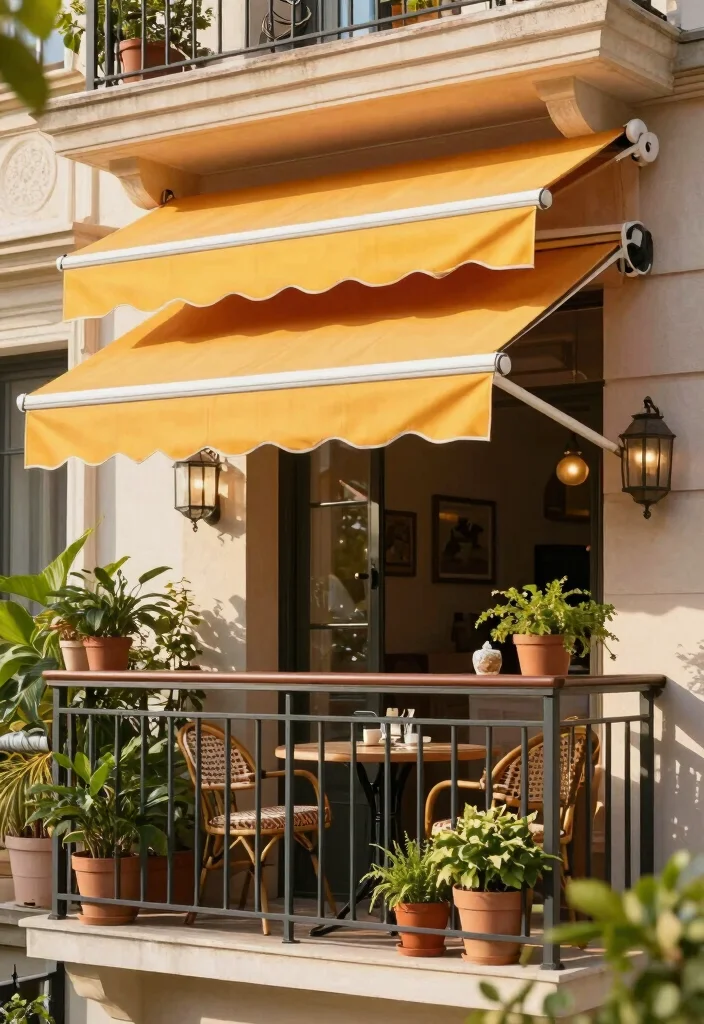 12 Balcony Screening Ideas for Shade and Visual Privacy 7. Retractable Awnings for Shade Solutions 0