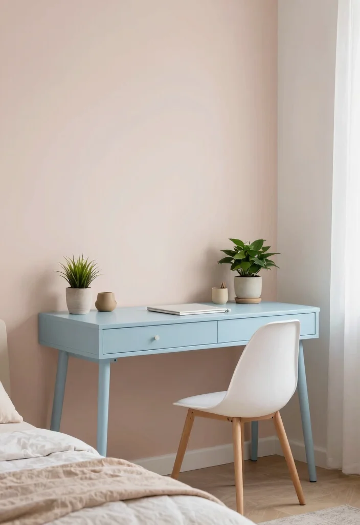 12 Bedroom Room Ideas with Desk for Balanced Layouts 61 12 Bedroom Room Ideas with Desk for Balanced Layouts 11. Soft Color Palette for Calming Focus 0