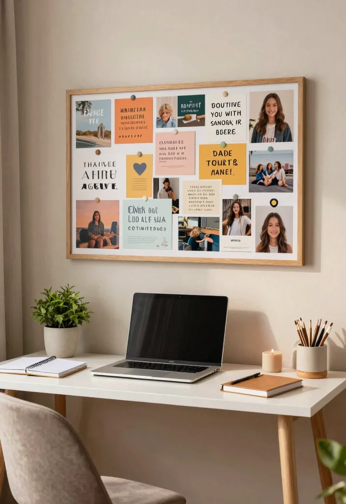 12 Bedroom Room Ideas with Desk for Balanced Layouts 62 12 Bedroom Room Ideas with Desk for Balanced Layouts 12. Personalized Vision Board Above the Desk 0