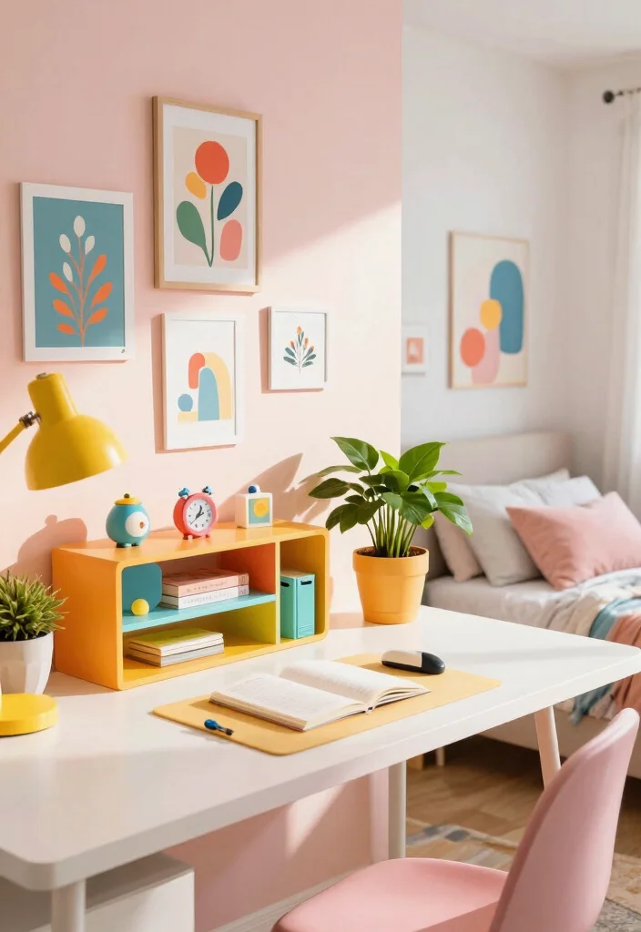 12 Bedroom Room Ideas with Desk for Balanced Layouts 46 12 Bedroom Room Ideas with Desk for Balanced Layouts 6. Bright and Cheerful Desk Decor 0