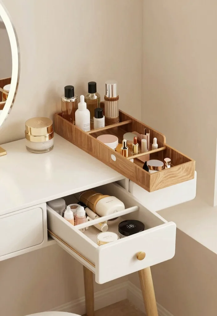 12 Bedroom Vanity Desk Ideas for Beauty and Daily Use 40 12 Bedroom Vanity Desk Ideas for Beauty and Daily Use 10. Stylish Storage Solutions 0