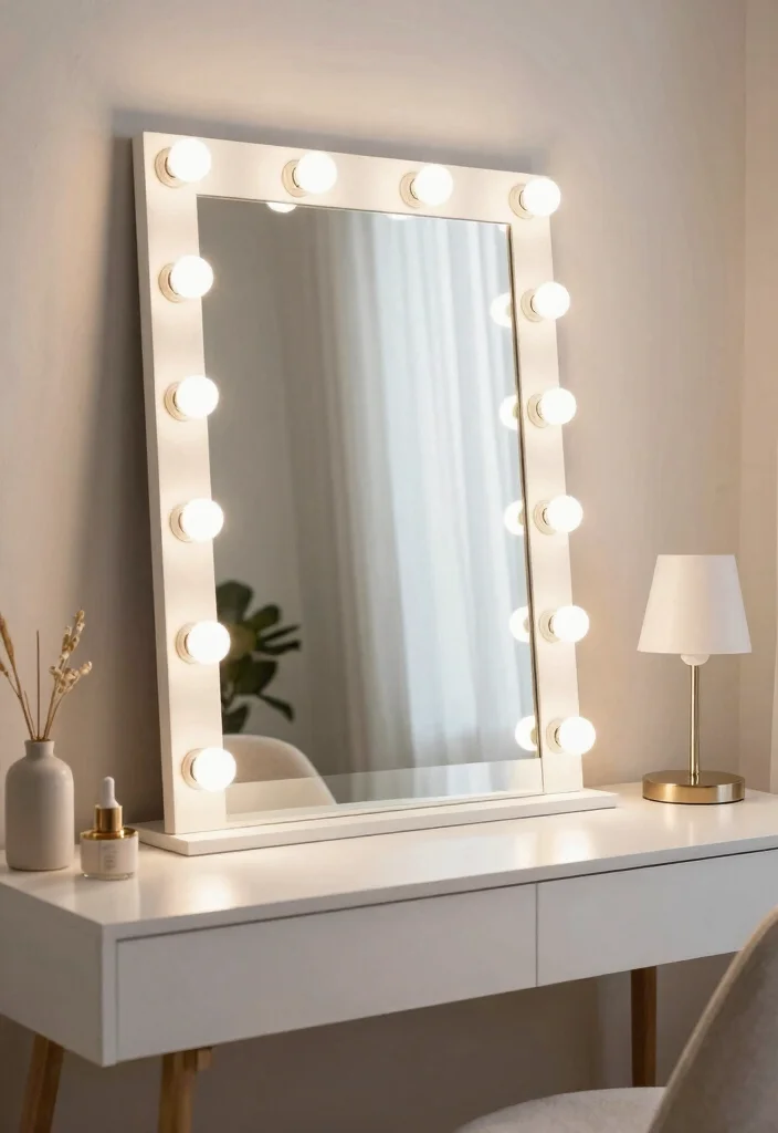 12 Bedroom Vanity Desk Ideas for Beauty and Daily Use 52 12 Bedroom Vanity Desk Ideas for Beauty and Daily Use 12. Light Up Your Space 0