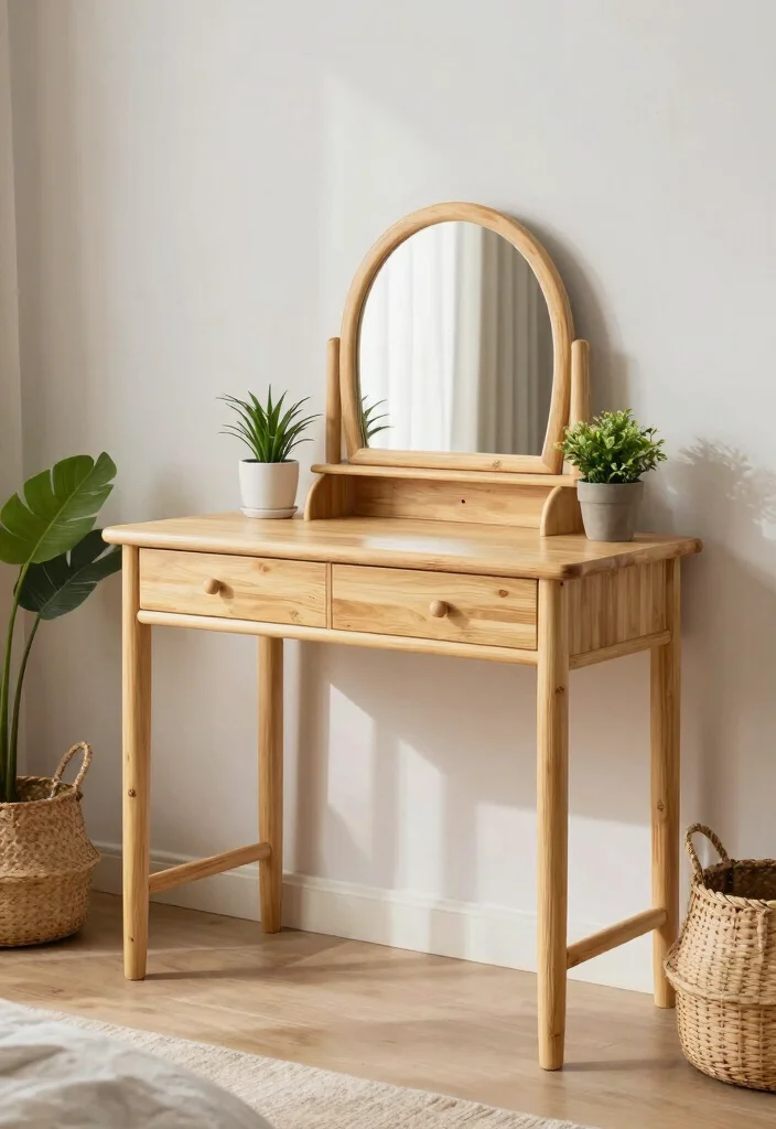 12 Bedroom Vanity Desk Ideas for Beauty and Daily Use 27 12 Bedroom Vanity Desk Ideas for Beauty and Daily Use 7. Nature Inspired Elements 0