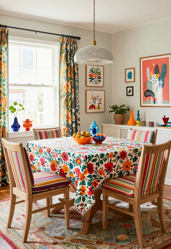 12 Bohemian Dining Room Ideas with Color and Texture 30 12 Bohemian Dining Room Ideas with Color and Texture 10. Playful Patterns 0