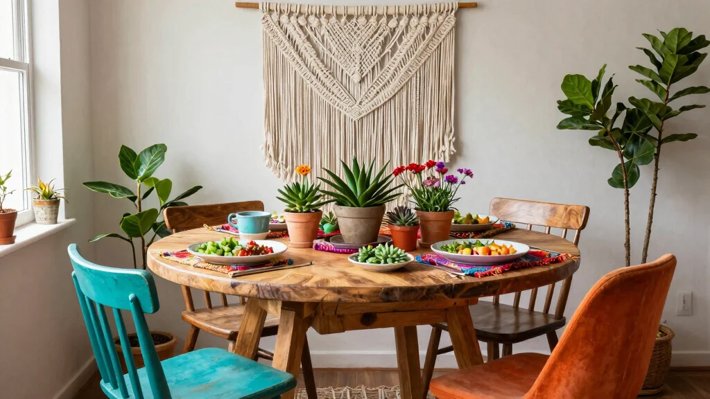 12 Bohemian Dining Room Ideas with Color and Texture