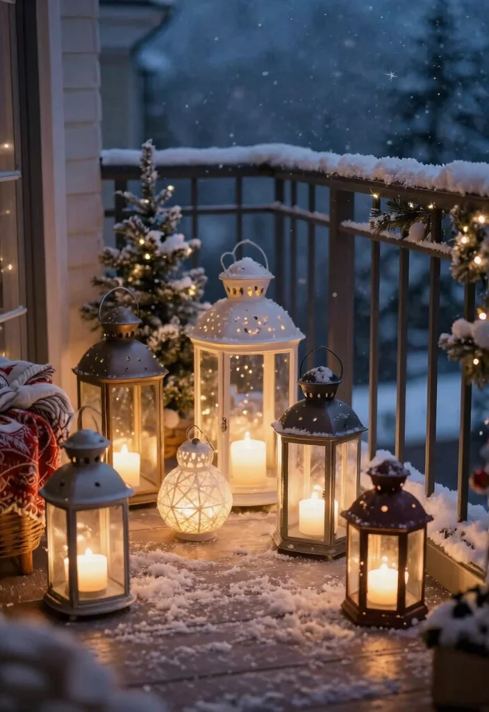 12 Christmas Apartment Balcony Ideas with Warm Holiday Vibes 62 12 Christmas Apartment Balcony Ideas with Warm Holiday Vibes 12. Winter Lanterns 0