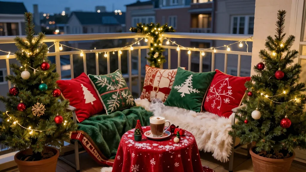 12 Christmas Apartment Balcony Ideas with Warm Holiday Vibes