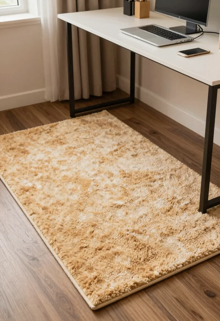 12 College Dorm Desk Ideas That Feel Personal and Cozy 11. Cozy Rug for Comfort 0