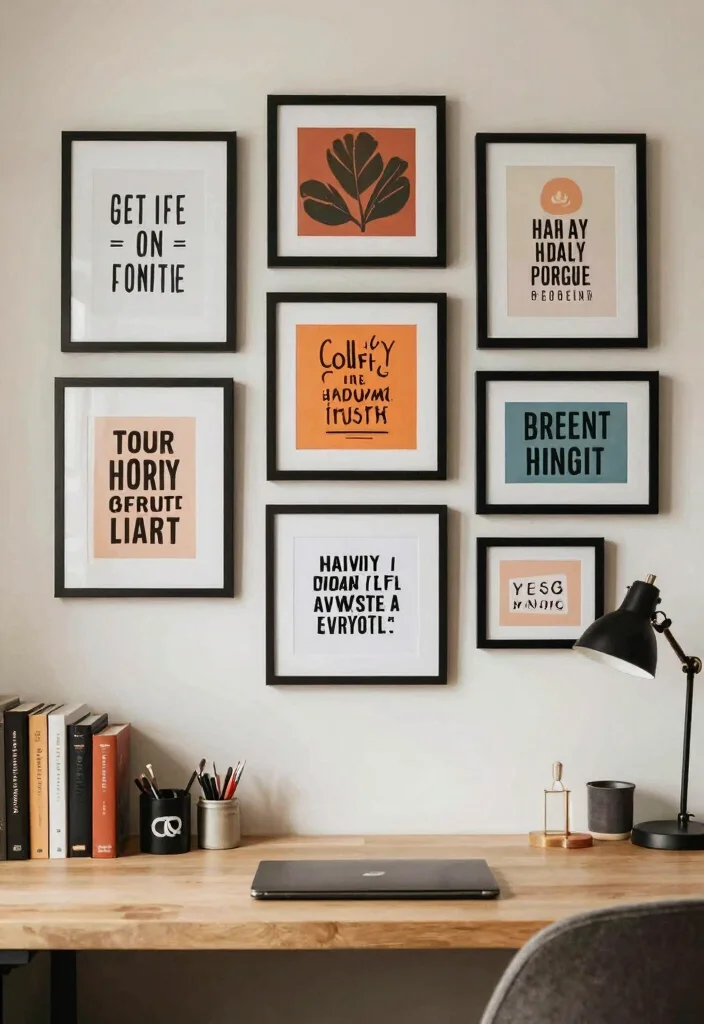 12 College Dorm Desk Ideas That Feel Personal and Cozy 5. Inspirational Wall Art 0
