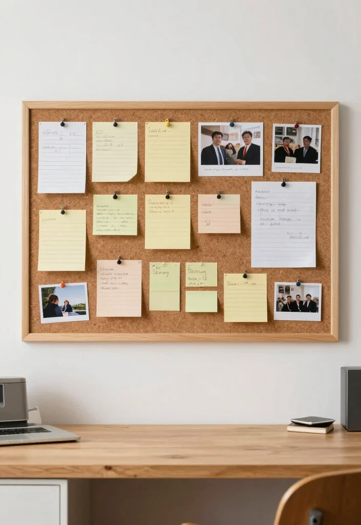 12 College Dorm Desk Ideas That Feel Personal and Cozy 8. Creative Corkboard or Magnet Board 0
