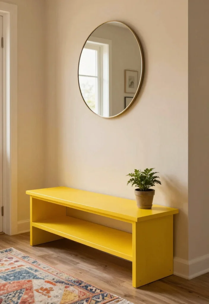 12 Colourful Hallway Ideas That Feel Playful Not Loud 4. Bold Accent Furniture 0
