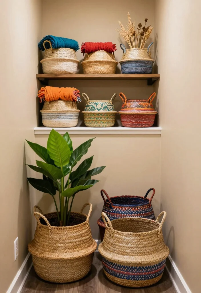 12 Colourful Hallway Ideas That Feel Playful Not Loud 7. Decorative Baskets 0
