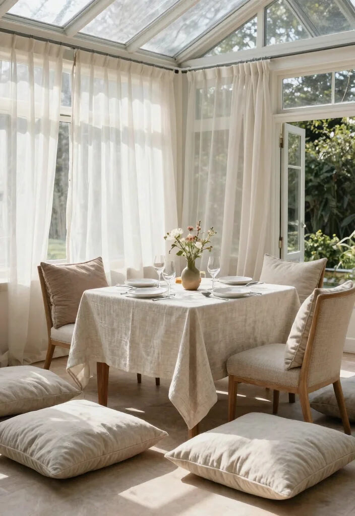 12 Conservatory Dining Room Ideas Filled with Natural Light 61 12 Conservatory Dining Room Ideas Filled with Natural Light 11. Use Soft Textiles 0