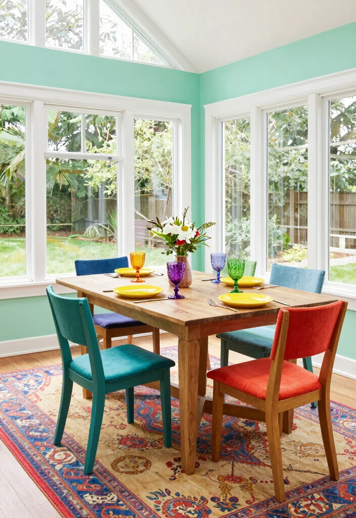 12 Conservatory Dining Room Ideas Filled with Natural Light 4 12 Conservatory Dining Room Ideas Filled with Natural Light 4. Bright Color Schemes 0