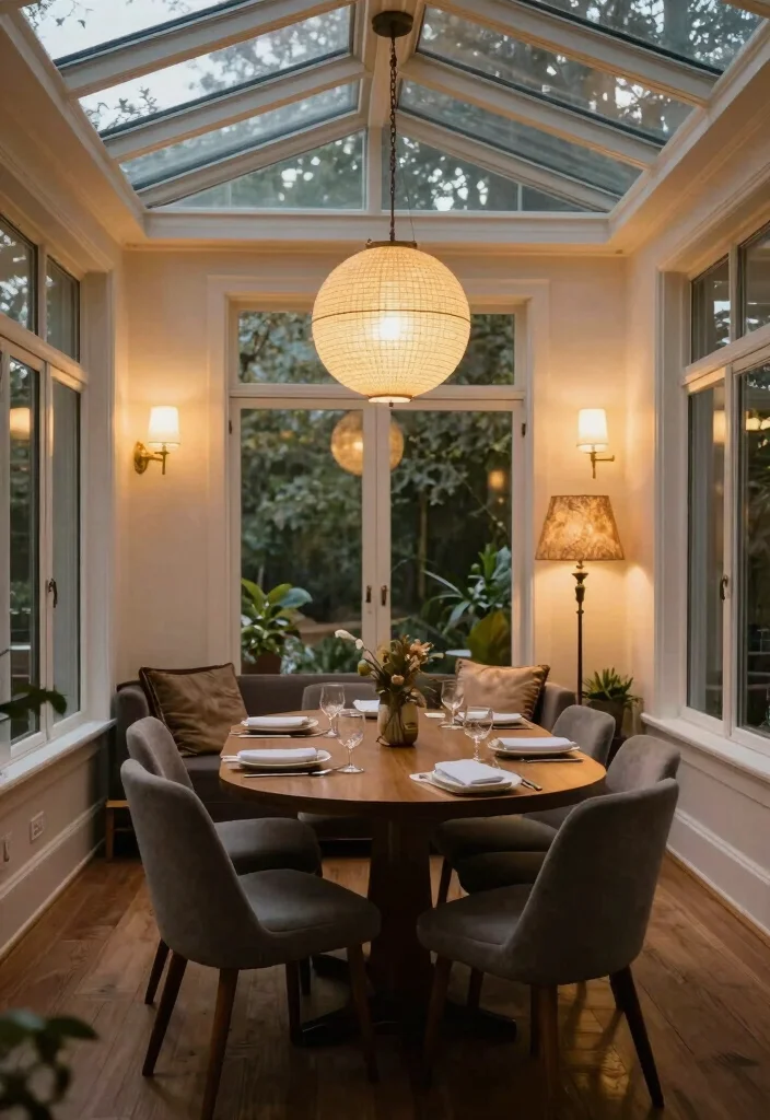 12 Conservatory Dining Room Ideas Filled with Natural Light 6 12 Conservatory Dining Room Ideas Filled with Natural Light 6. Layered Lighting 0