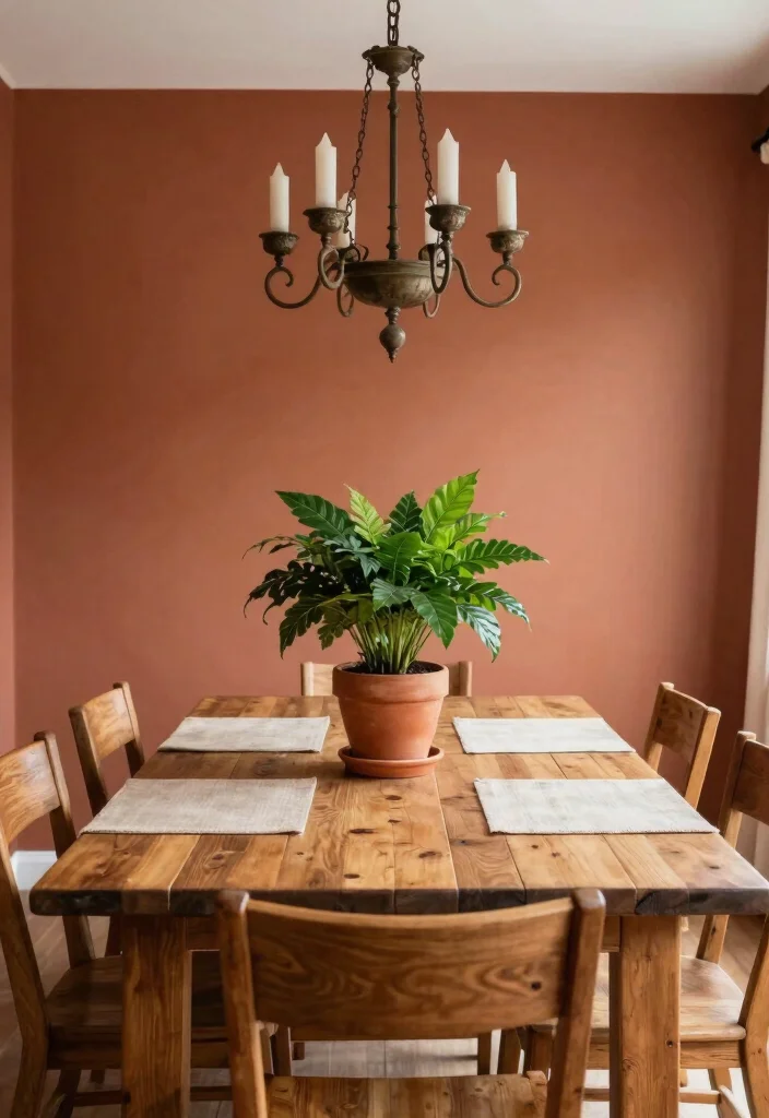 12 Dining Room Color Ideas for Warm Balanced Interiors 1 12 Dining Room Color Ideas for Warm Balanced Interiors 1. Earthy Terracotta 0